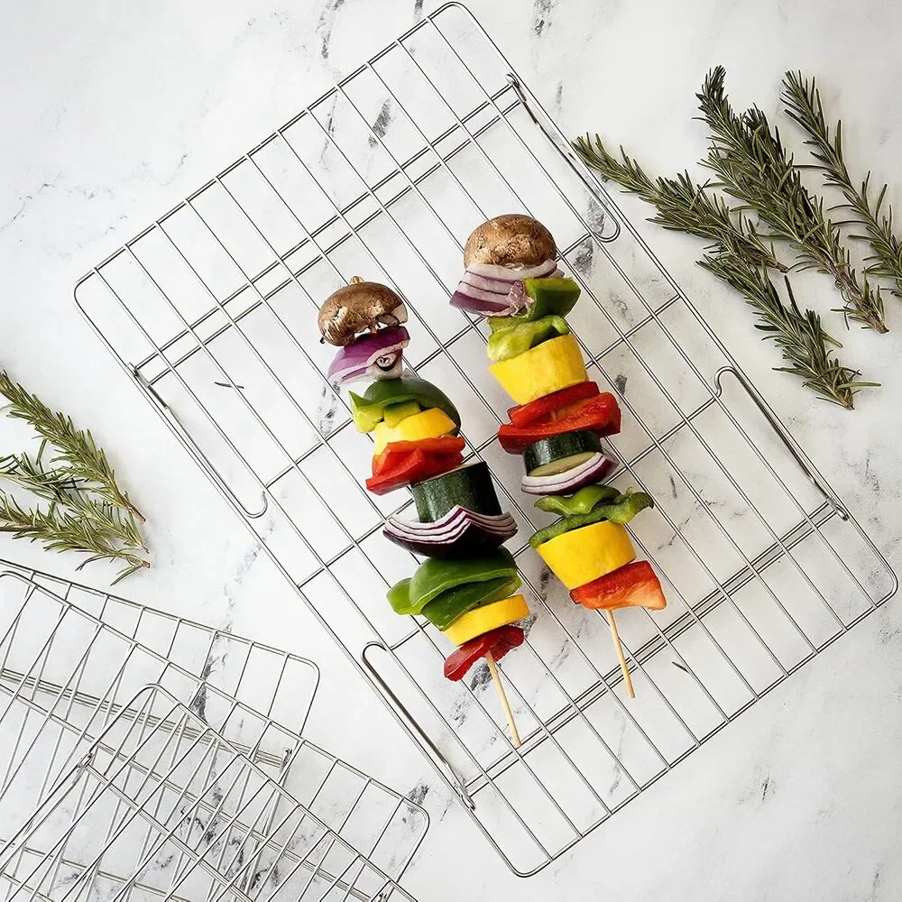 4-Tier Stackable Cooling Racks for Baking, 100% Stainless Steel Wire Rack, 15x10